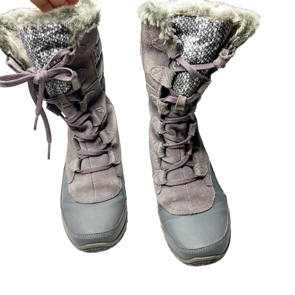 The North Face Nuptse Purna Boot Women's Faux Fur Lace Up Winter Boots Size 8